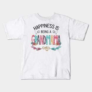 Happiness Is Being A Grandmama Wildflowers Valentines Mothers Day Kids T-Shirt